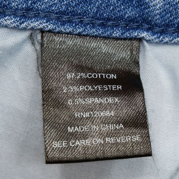 HT Denim Jeans Juniors Size 13 Mom Distressed Tapered Blue Stretch 32 x 26.5 - Picture 4 of 9